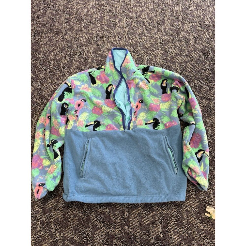 Chubbies Reversible Half Zip Fleece Parrots Size XS